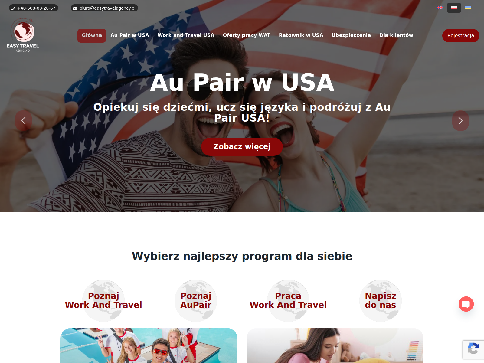 Easy Travel USA homepage